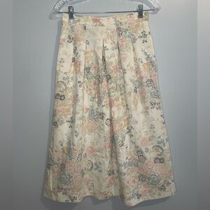 Vintage Lloyd Sportwear Women’s Floral Midi Skirt Pockets Flare Cottagecore Pink
